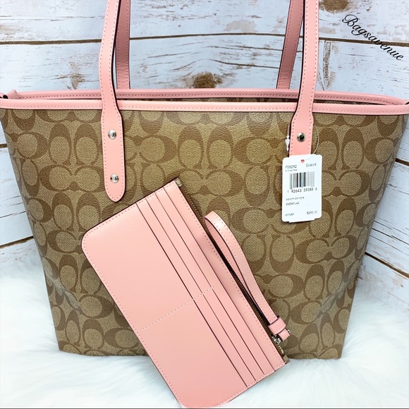 Coach signature city zip tote petal khaki wristlet - Picture 3 of 8